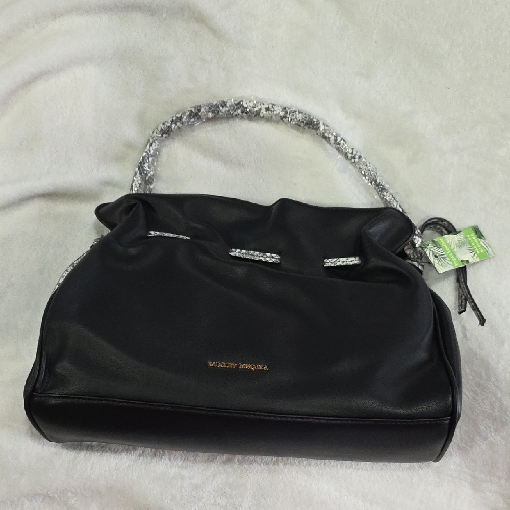 Badgley Mischka Black Shoulder Bag Snake 🐍 print Strap  Crossbody